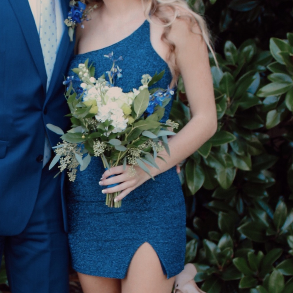 sparkly navy dress